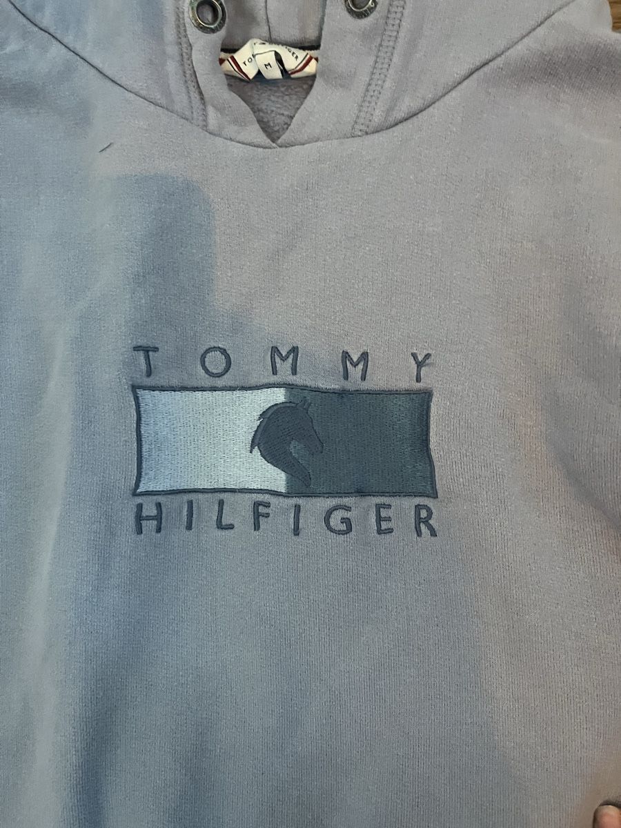 Tommy Hilfiger Maglioni & Felpe: Pull Tommy Hilfiger à capuche  bleu clair logo cheval taill – Nuovo (secondo la descrizione) da Forch venduto da syl_l2dx 2