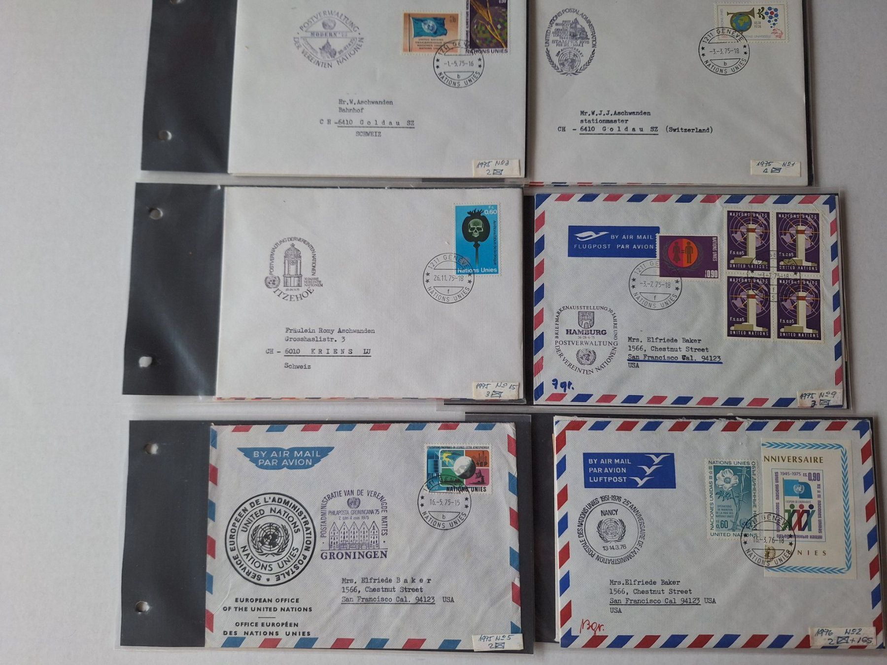 Tutti i francobolli: Ca. 160 Briefe UNO Genf mit Sonderstempel – Usato da Zürich venduto da t24_de 1