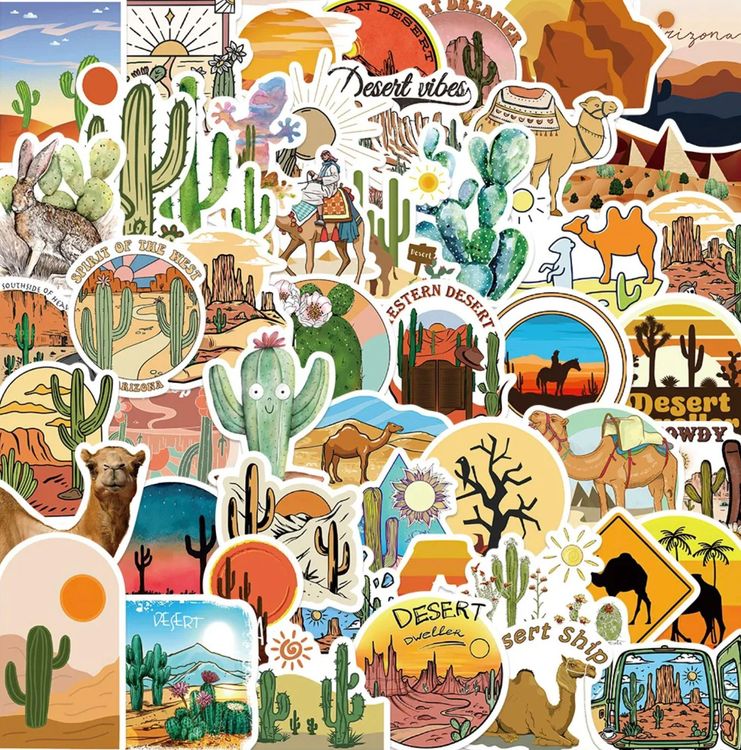 50 Stk. Sticker Aufkleber - Wüsten der Welt (Neu und originalverpackt ...
