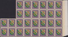 1926, J37 (Wappen Thurgau) Bogenteil à 28 Marken **. 50.-
