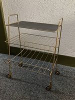 Vintage Lochblech-Wagen / Beistelltisch auf Rollen 