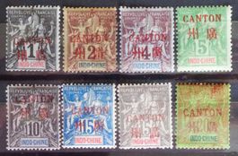 CANTON 1901-02: 14 timbres neufs *, 2 photos