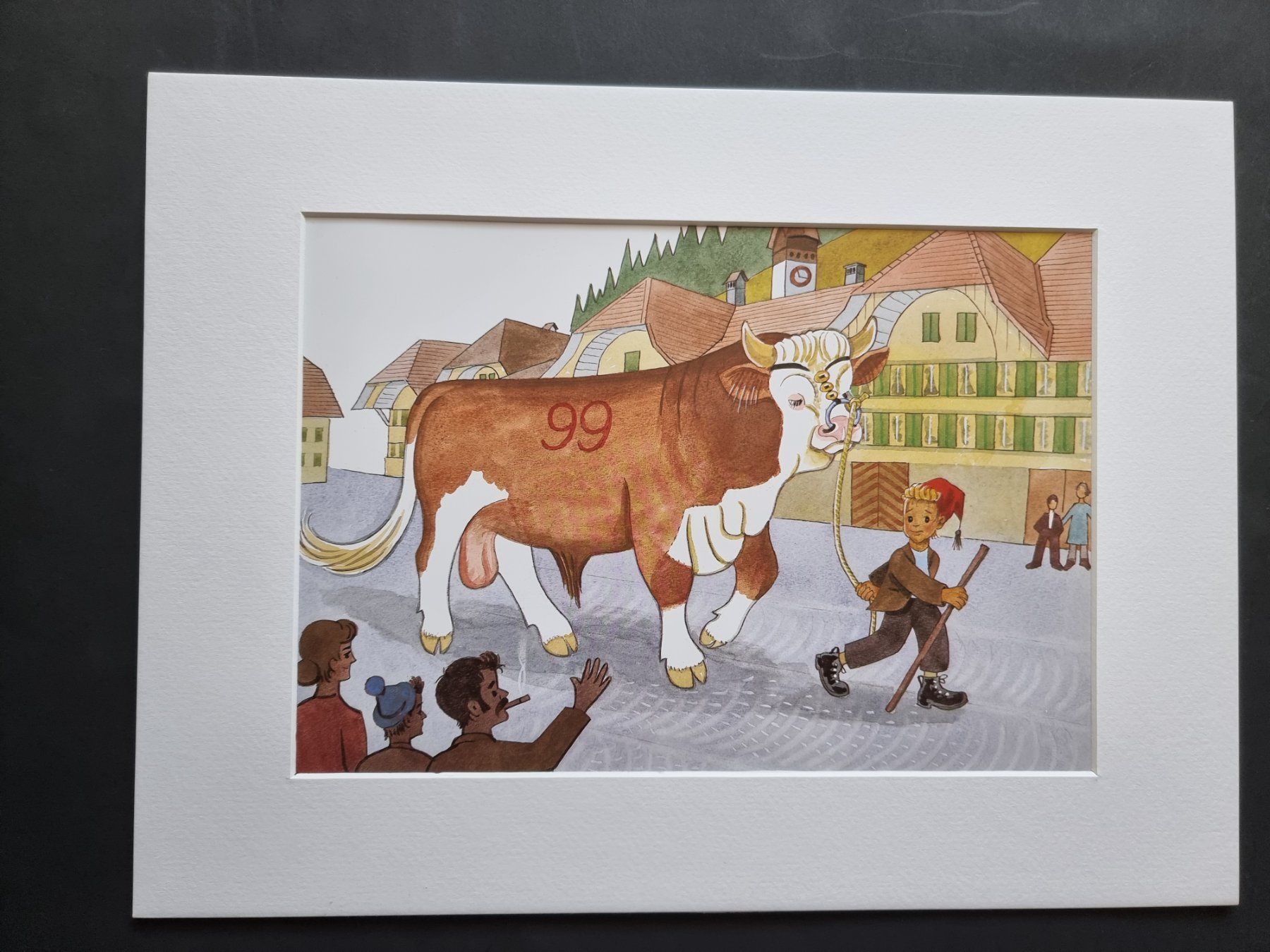 Poster & Bilder: DER BUEB VOM TRUEB BILD HINTER NEUWERTIGEM PASSEPARTOUT – Gebraucht aus Gersau von grafik-kunst 1