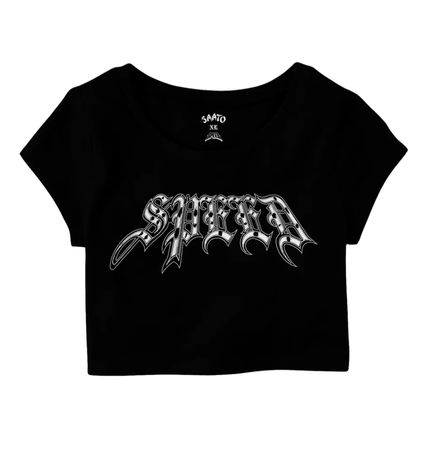 SPEED Band Logo Crop Top in Schwarz, Gr. L