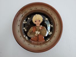 Keramik Wandteller Schweizer Handarbeit, Durchm. 25,5cm