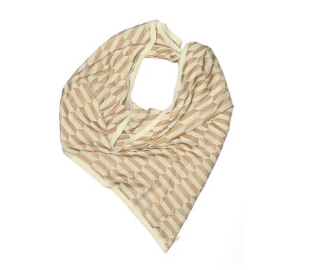 Pom Amsterdam cream beige triangle designer scarf cream bord