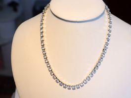 Wunderschöne, glitzernde Strass-Kette Vintage Kostümschmuck