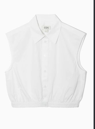 white COS Cropped Sleeveless Shirt