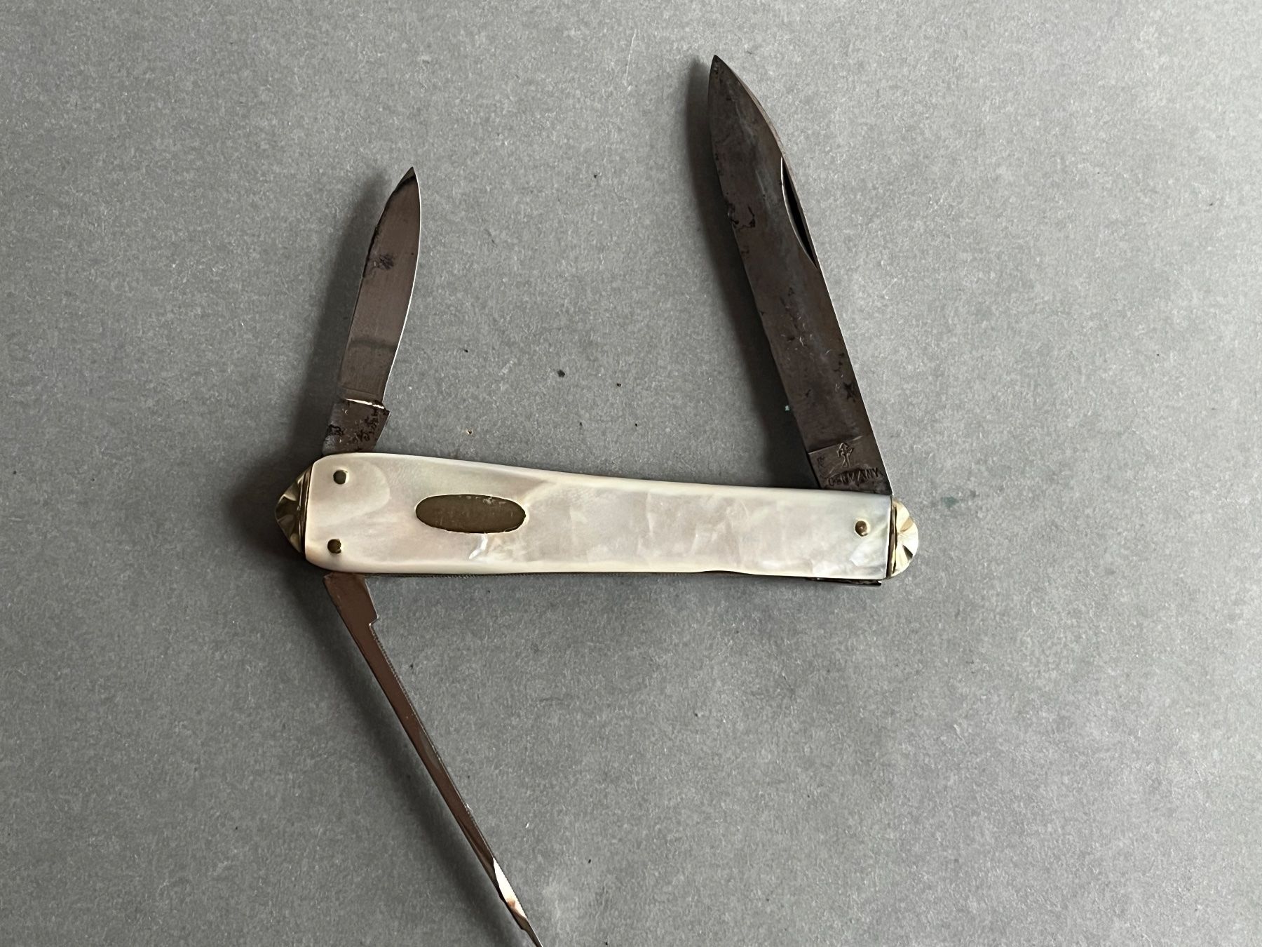 Solingen Taschenmesser: Altes Perlmutt Sackmesser 81 mm - selten – Gebraucht aus Zürich von FV.vintage 1