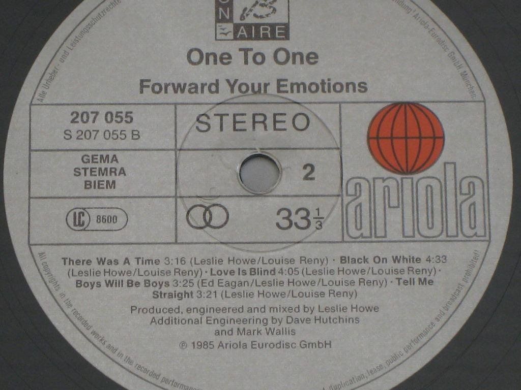 Dischi in vinile: LP - ONE TO ONE - FORWARD YOUR EMOTIONS – Usato da Steckborn venduto da Quo7 2