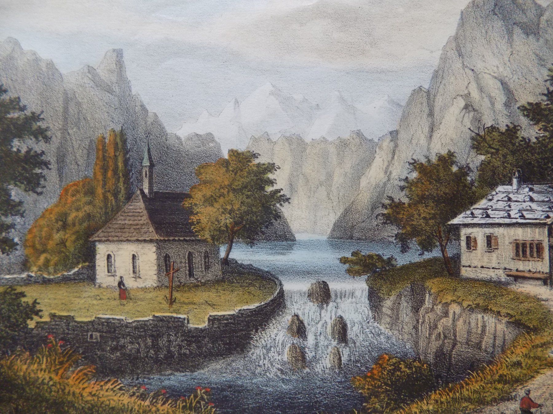 Gravures: In Graubünden kolorierte Lithographie Wenzel – D'occasion à Risch par Antikfee 2