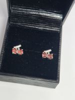 Süsse Ohrstecker Kirsche Silber 925 mit roten Granat Steinen
