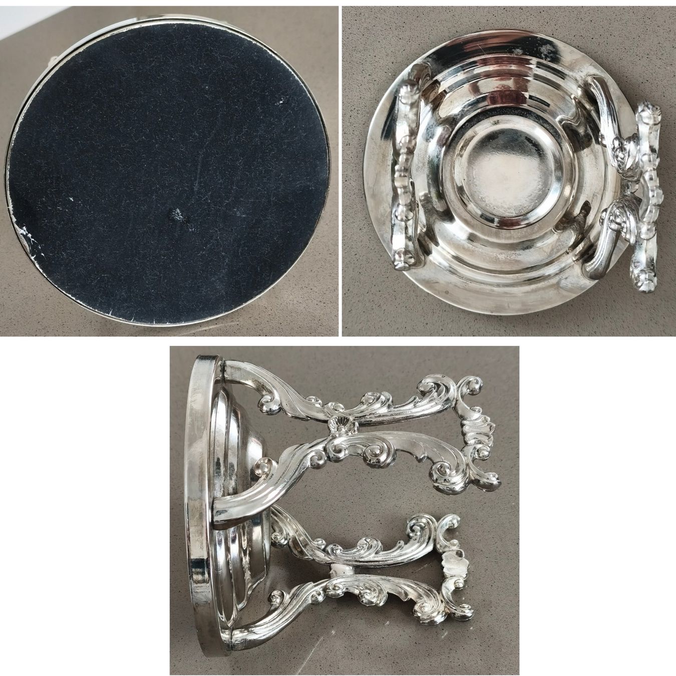 Schalen: Versilberte Sauciere im viktorianischen Stil mit Rechaud – Gebraucht aus Zürich von Tanteemma369 4