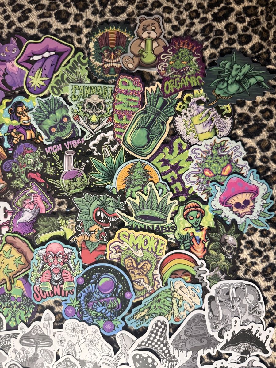 Sticker: Sticker Set 100stk Trippy,  psychedelic, Witzig – Nuovo (secondo la descrizione) da Scheuren venduto da Soulboy1 2