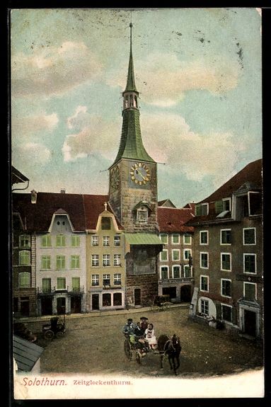 Cartoline postali: AK Solothurn, Zeitglockenturm mit Kutsche – Usato da Berlin venduto da bartko-reher