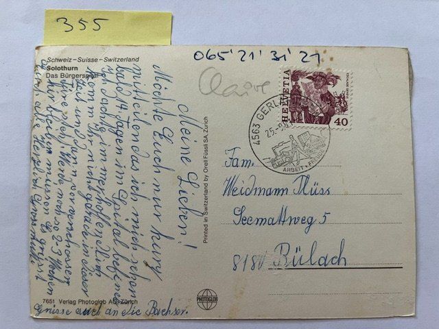 Ansichtskarten: Ansichtskarte Bürgerspital Solothurn 2 Motive, 1981 – Gebraucht aus Niederwil AG von dahu75 1