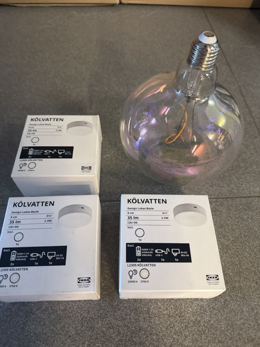 Ikea Lampade: Ikea Kölvatten und grosse LED E27 Leuchte – Usato da Emmetten venduto da cat_7fvq