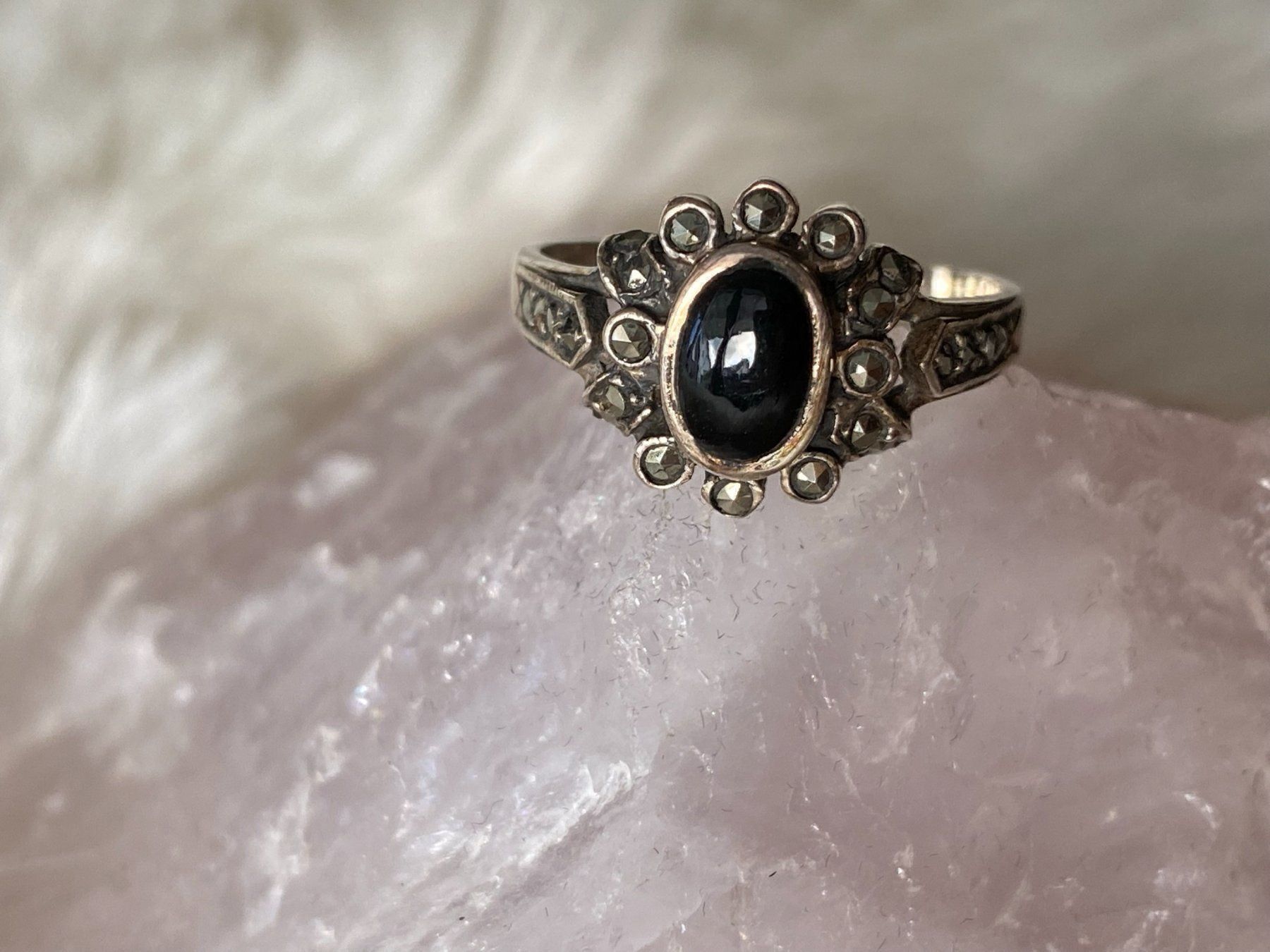Anelli: Ring Silber 925 mit schwarzem Stein – Usato da Istighofen venduto da Ringparadies