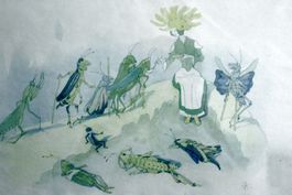 Lithographie ERNST KREIDOLF, monogrammiert & gerahmt