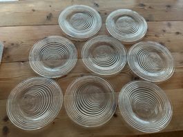 8 Glasteller (29 cm) inkl.Schüssel (26.5)
