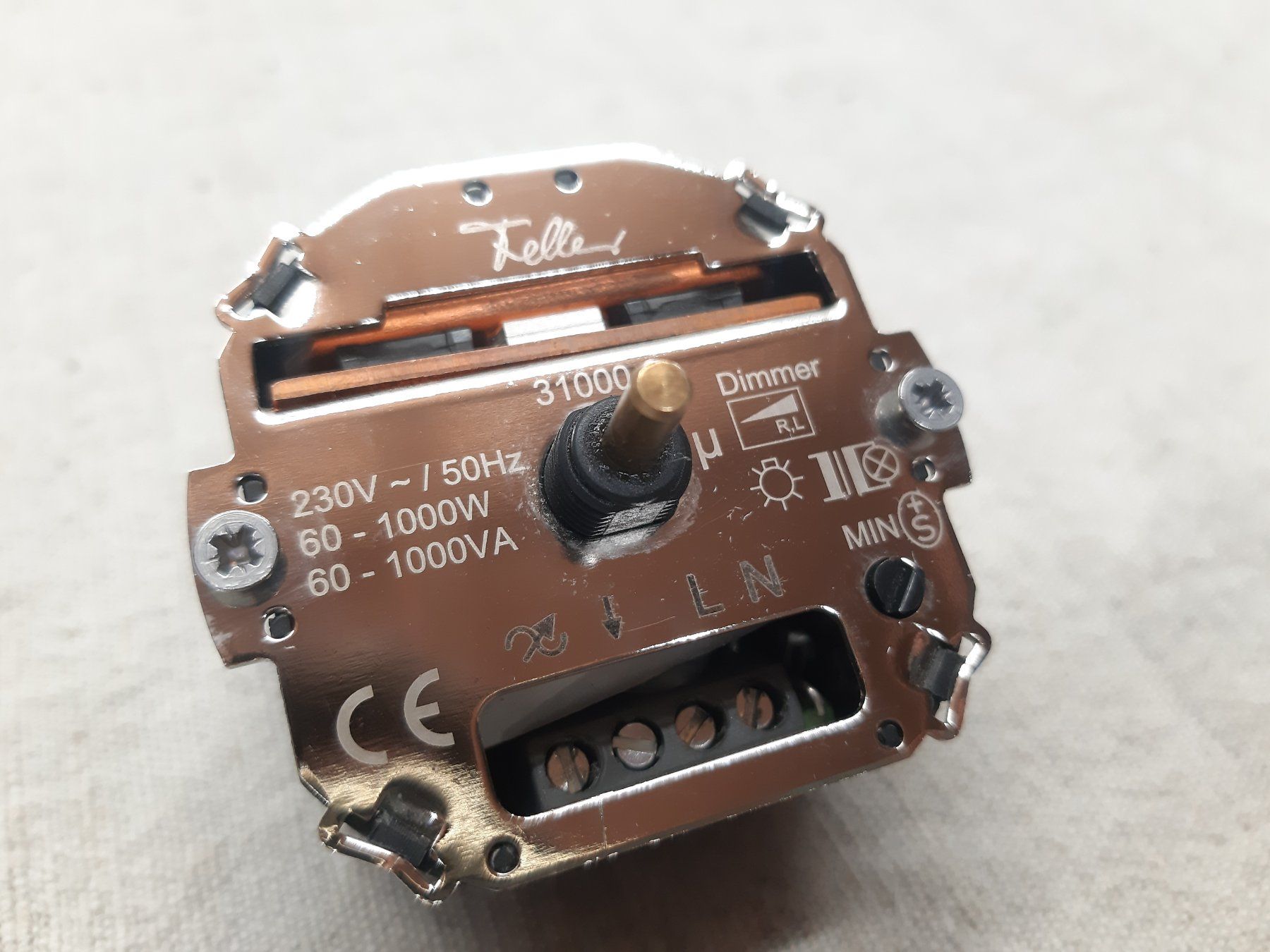 Feller Interruttori: Feller Dimmer 31000 1000W Drehdimmer mit oder ohne Abdeckung – Usato da Volketswil venduto da bauteilverwerter 1