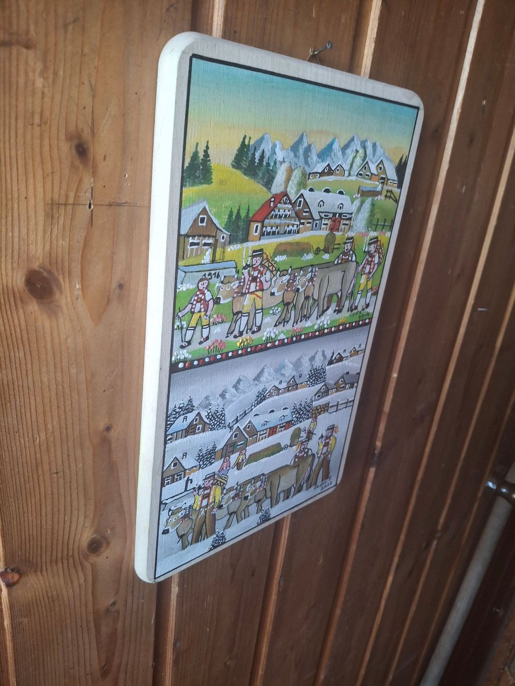 Gemälde: Holzbrett Bild Sommer ---  Winter ** 7 – Gebraucht aus Zürich von Soragno50 1
