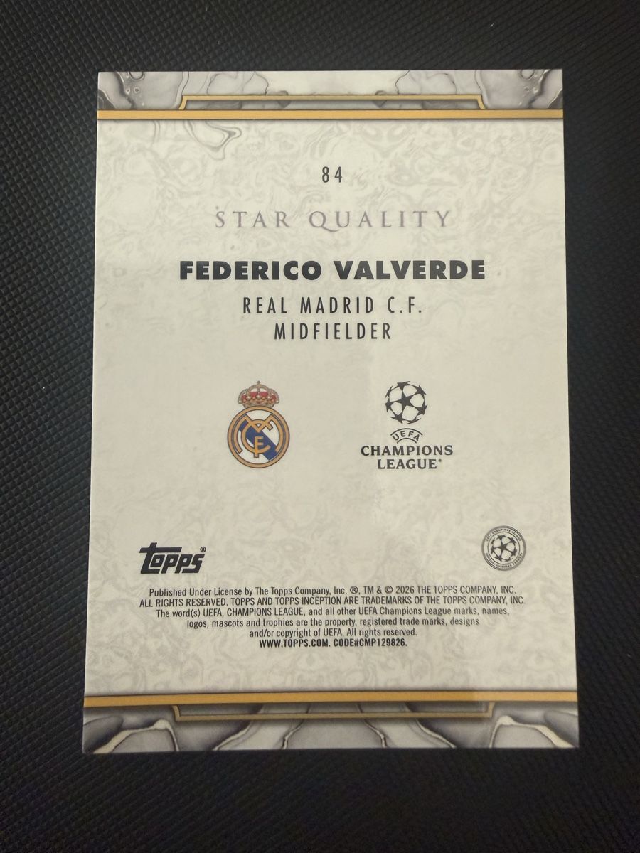 Topps Carte collezionabili: Topps inception Federico Valverde – Nuovo (secondo la descrizione) da La Chaux-de-Fonds venduto da Chacha99 1