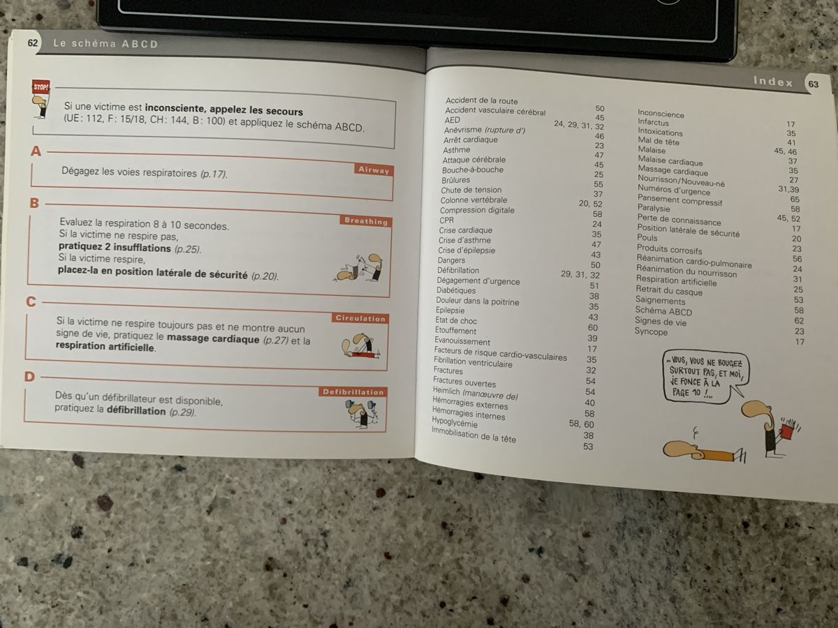 Libri: First Aid Guide "Premiers Secours" - French – Usato da Genève venduto da sunsustains 9