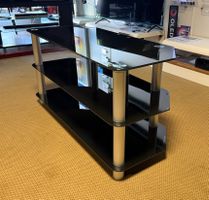 TV-und Hi-Fi-Möbel mit 3 stabilen Schwarzglas-Tablaren 105cm