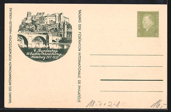Cancelleria postale: Heidelberg, 38. Deutscher Philatelistent – Usato da Berlin venduto da bartko-reher 1