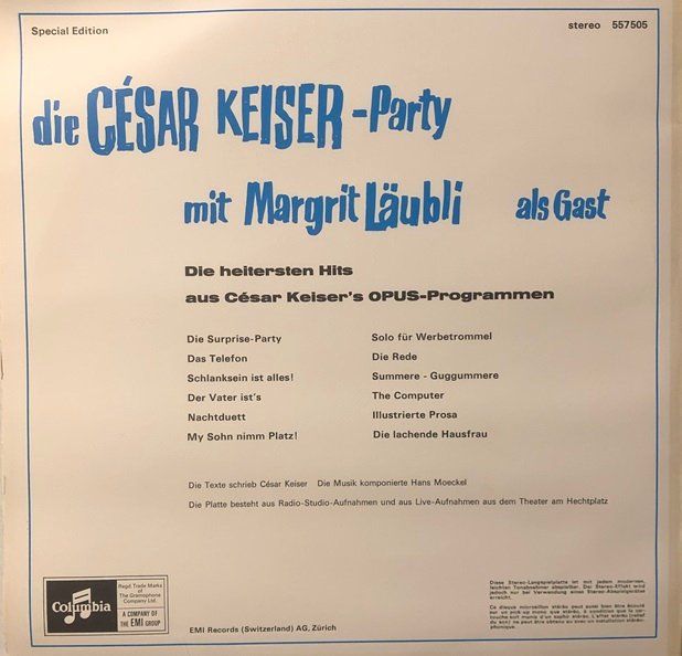 Dischi in vinile: Die César Keiser-Party (LP) – Usato da Grüningen venduto da azulvinyl 1
