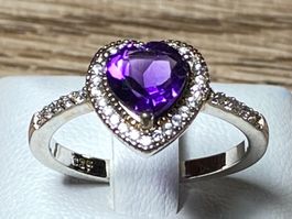 Amethyst + Saphir 💜💎✨Silber 925 vergoldet S196