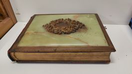 Antikes Fotoalbum mit Onyx Stein-Einband (I32)