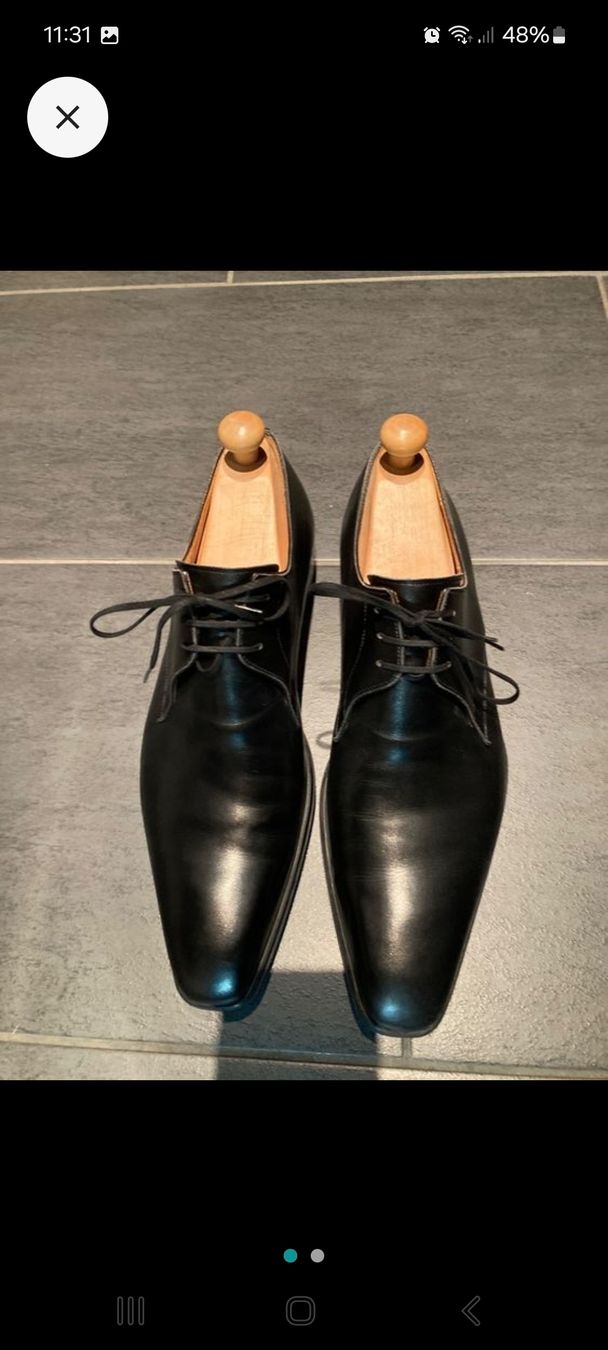 Scarpe da uomo: Chaussures Magnanni noires, T 44 – Usato da Genève venduto da Martinbng