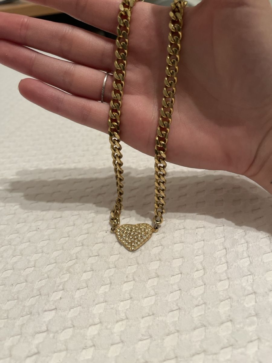 Catenine: Kette Herz mit Glitzersteinen Goldfarben – Usato da Arch venduto da sibylle.anne 2