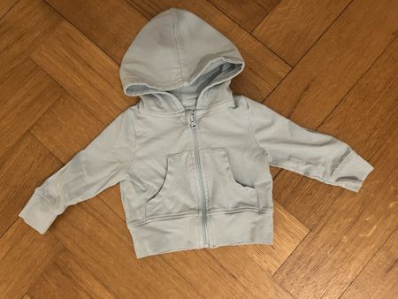 Hellblauer Hoodie Gr 50/56, Bio Baumwolle