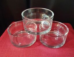 Runde dickwandige Glasschalen - 3 Stück