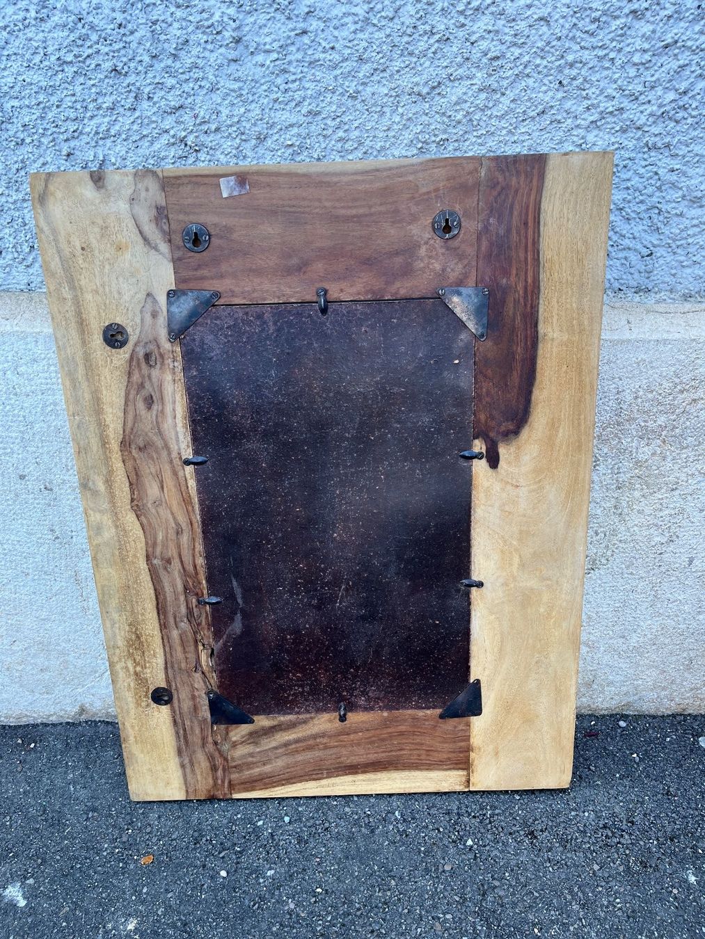 Miroirs: Holzspiegel mit dunklen Quadraten Unikat – D'occasion à Büren SO par level1414 2