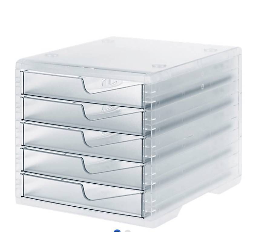 Sistemi di archiviazione: neue Schubladenbox, 5 Schübe, transparent – Nuovo e nell'imballaggio originale da Necker venduto da liq24