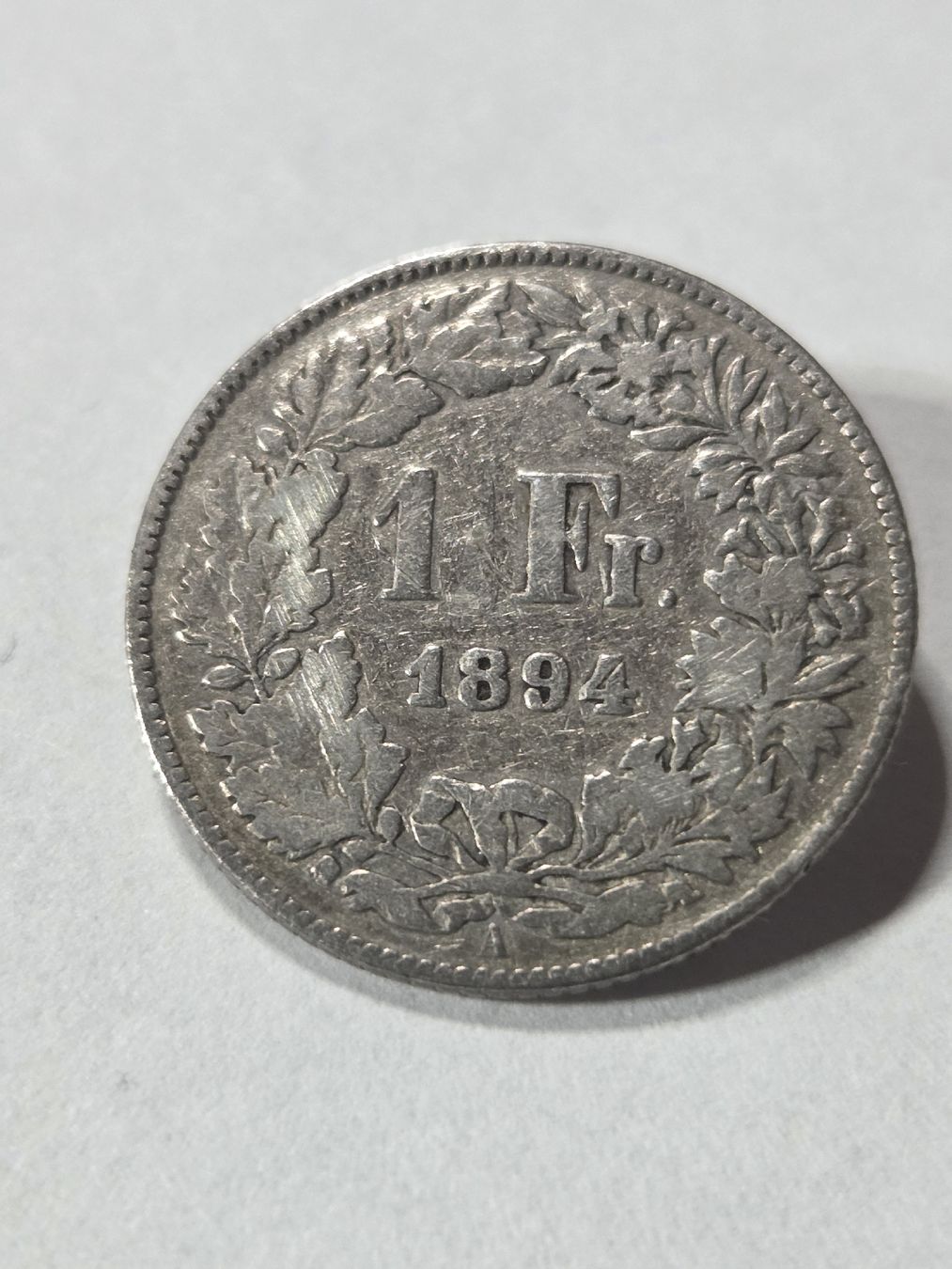 Alle Münzen: 1 francs suisse 1894 en argent – Gebraucht aus Neuchâtel von pasprie