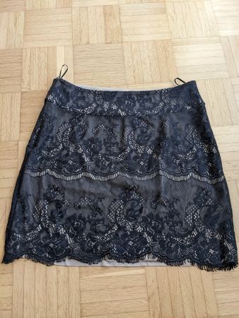 COMMA, Spitzenrock schwarz beige S