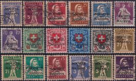 1922-31, SDN, Nr.16-30+33-35, 18 Werte gestempelt, Kat:350.-