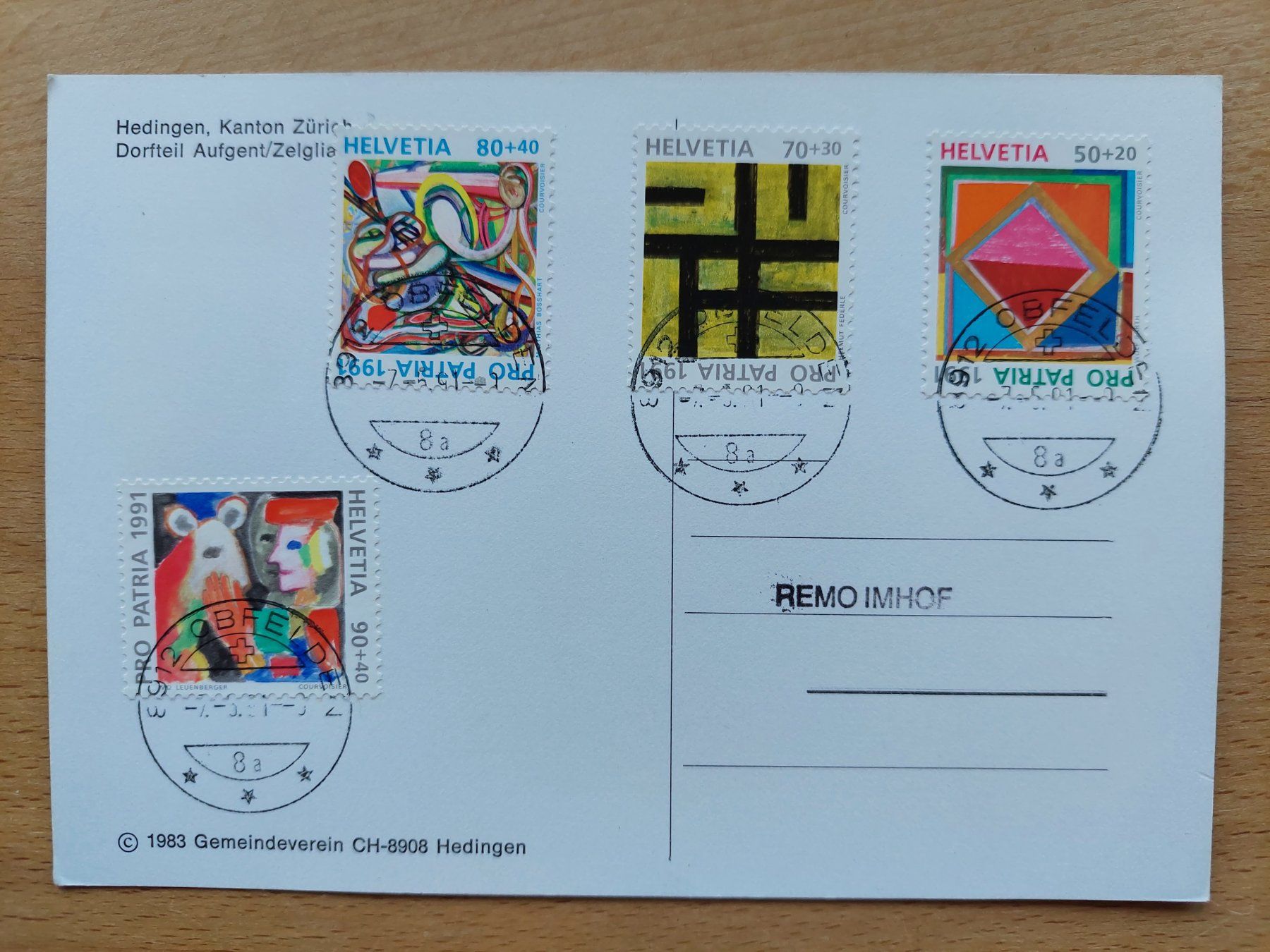 Cartes postales: AK Hedingen gestempelt 07.05.91 Pro Patria – D'occasion à Obfelden par Foto_Bild_Kunst_Buch 1