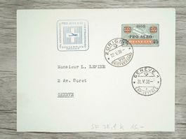 TR82 Enveloppe + Timbre Suisse 1938