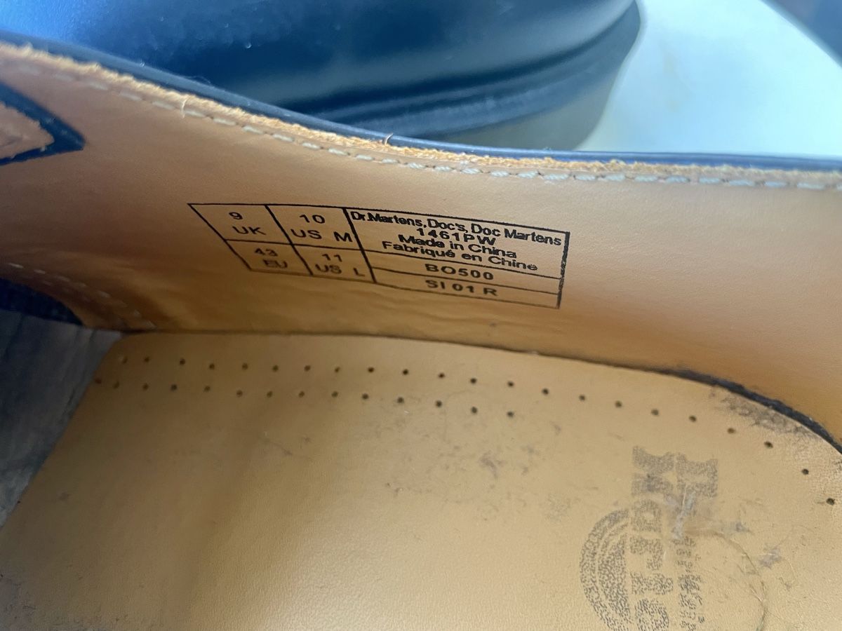 Dr. Martens Scarpe da uomo: Dr. Martens 1461 PW schwarz Grösse 43 – Usato da Güttingen venduto da Aquarium333 1