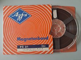 2x AGFA PE 31 Magnettonband 720 m – bespielt