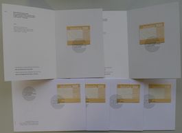 2004, Nr.1133: HOLZBRIEFMARKEN: 4 FDC +2 PTT-Heftchen.