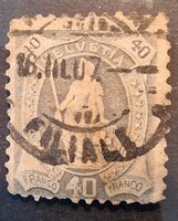 CH STEHENDE HELVETIA 40 /1882/ Einzelm./ 14 Zähne
