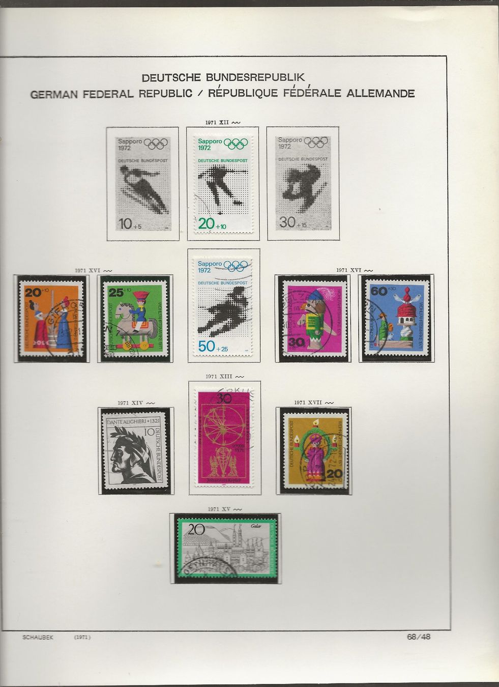 Tutti i francobolli: Marken Deutschland BRD 1971 bis 1973 – Usato da Au ZH venduto da xelagreb01 3