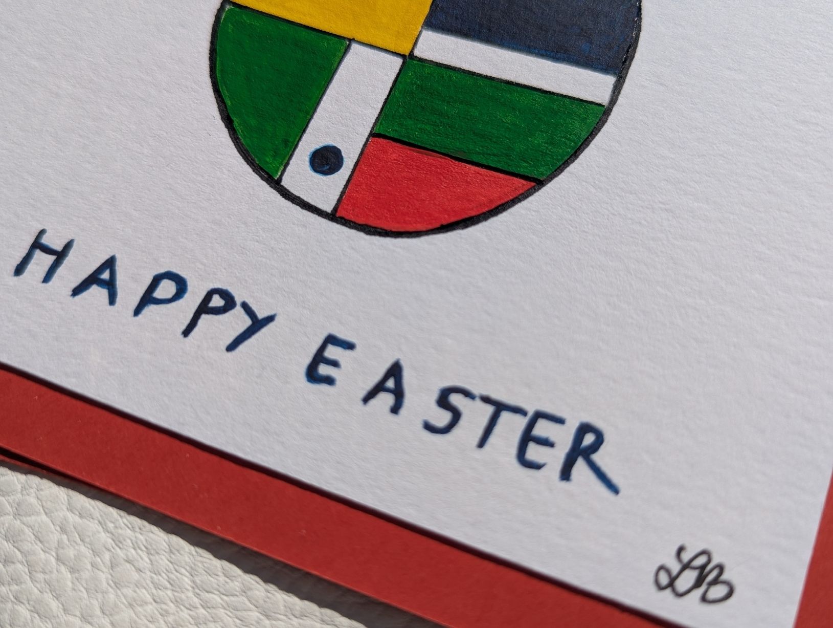 Cartoline: Handmade Easter Card - Unique Mondrian Egg Design – Nuovo e nell'imballaggio originale da Winterthur venduto da LaVieColor 2